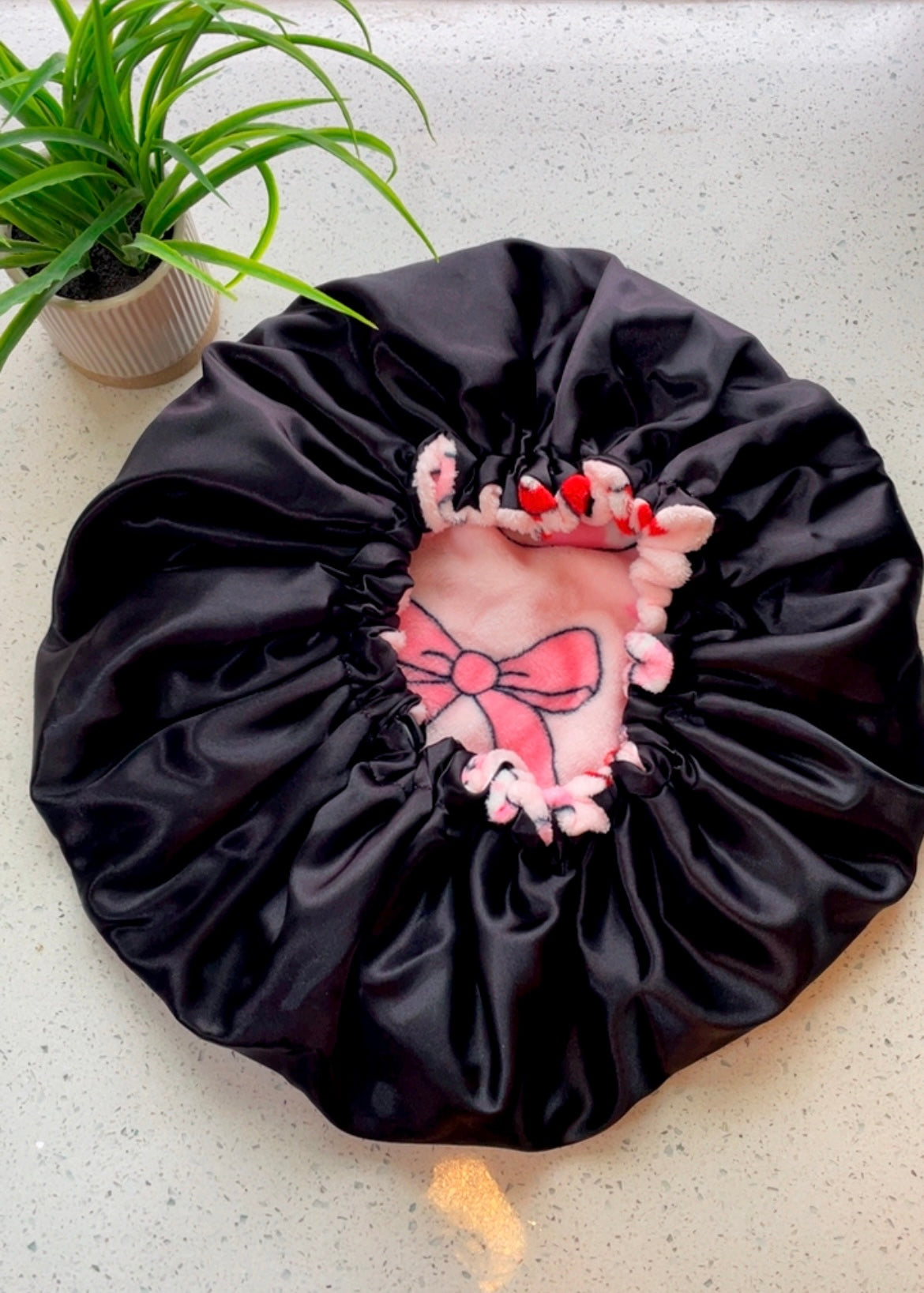 Sweetheart Plush Bow Bonnet – Adult Oversized