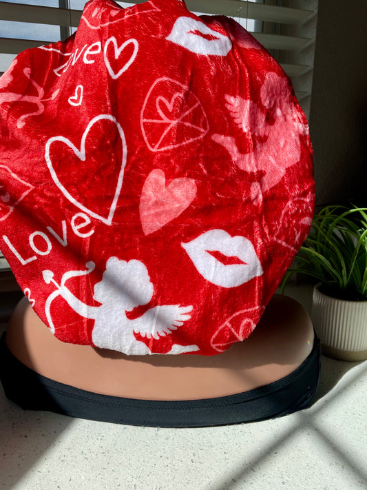 CROWNED “Cupid’s Kiss” Reversible Satin Bonnet – Adult Oversized (Adjustable)