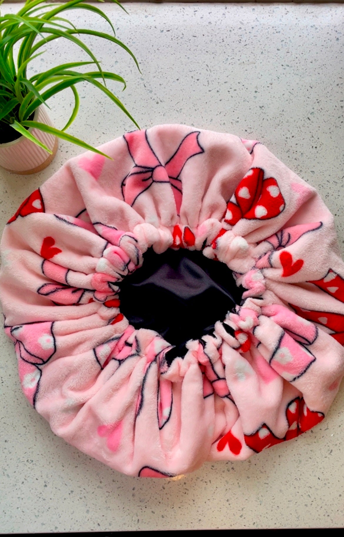 Sweetheart Plush Bow Bonnet – Adult Oversized