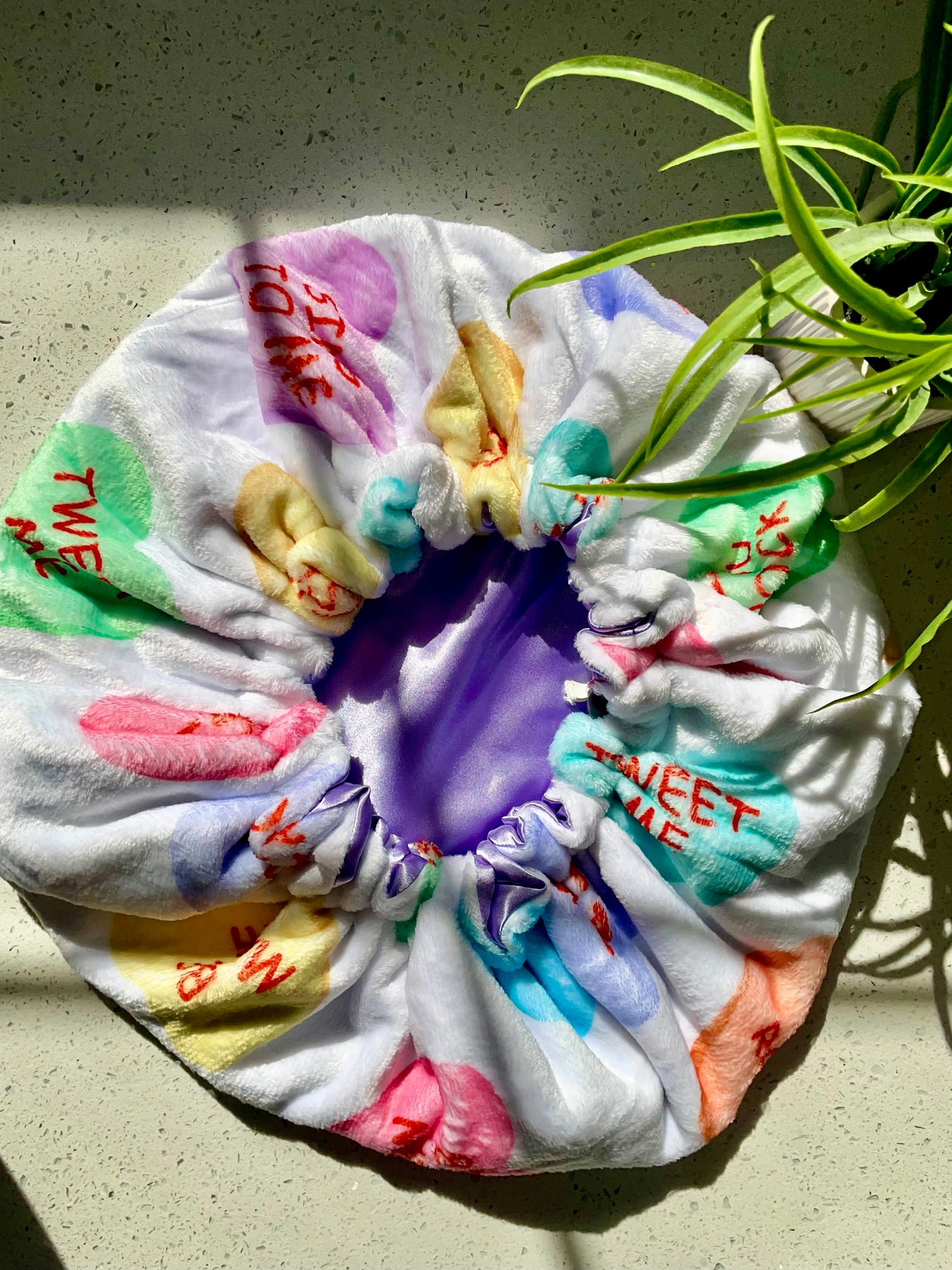 CROWNED “Candy Crush” Reversible Satin Bonnet – Adult Oversized (Adjustable)