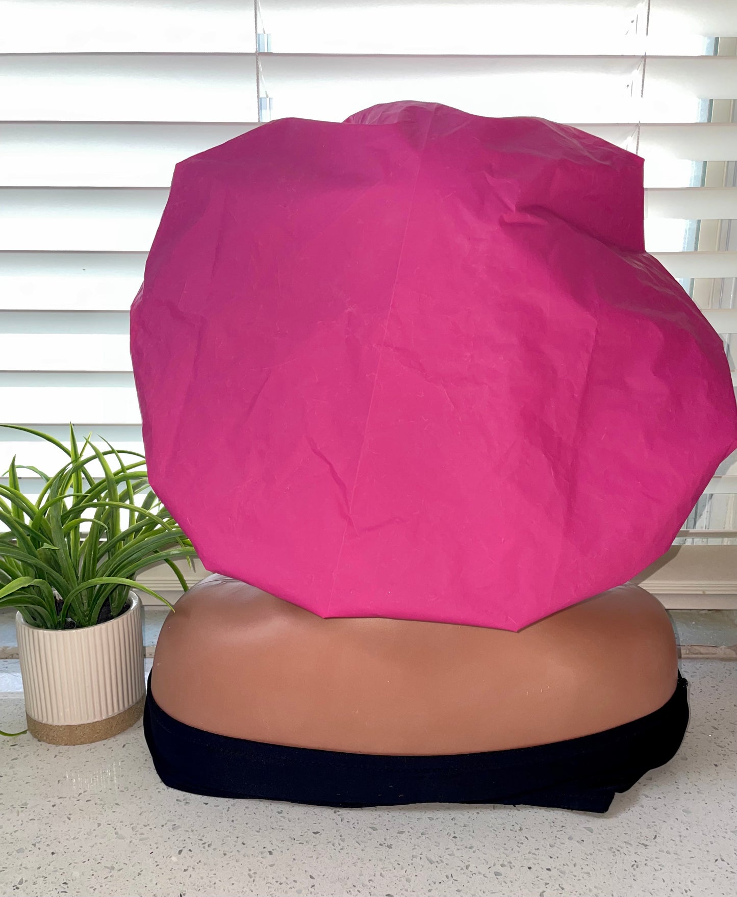 CROWNED Satin Shield Shower Crown | Fuchsia & Sage